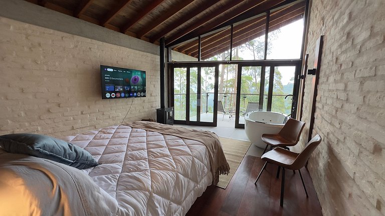 Chalé Manacá com vista e pôr do sol